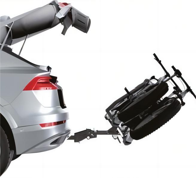 IKURAM Aluminum e Bike Rack Folding Design with 4 Rolling Wheels 132 Lbs Load Capacity