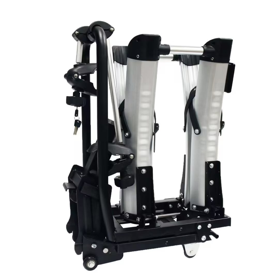 IKURAM Aluminum e-Bike Rack, Folding Design with 4 Rolling Wheels, 132 Lbs Load Capacity